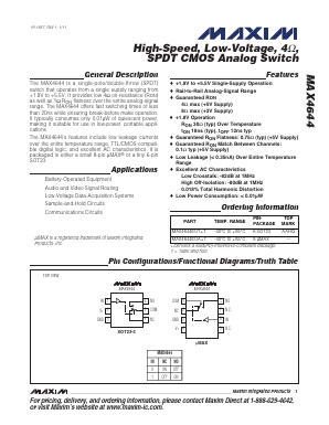 MAX4644 Datasheet PDF Maxim Integrated