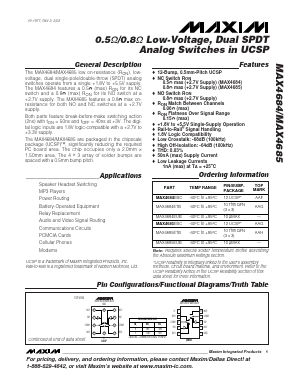 MAX4685 Datasheet PDF Maxim Integrated
