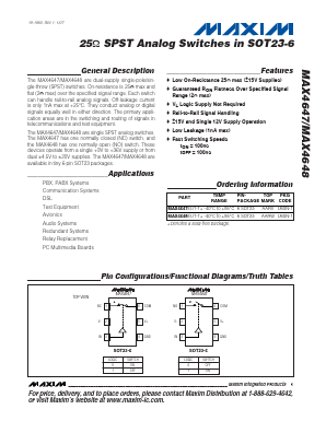 MAX4648EUT-T+ Datasheet PDF Maxim Integrated