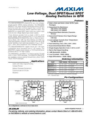 MAX4701 Datasheet PDF Maxim Integrated