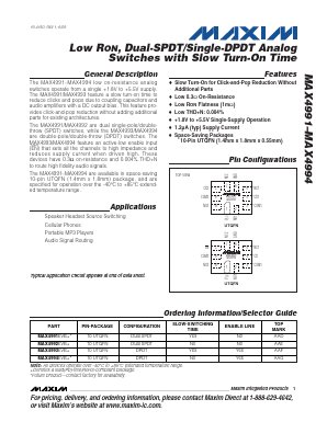 MAX4992 Datasheet PDF Maxim Integrated