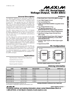 MAX5441 Datasheet PDF Maxim Integrated