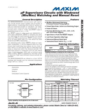 MAX6323 Datasheet PDF Maxim Integrated