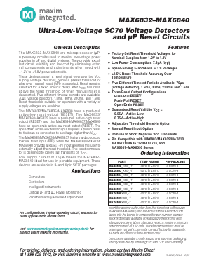 MAX6835 Datasheet PDF Maxim Integrated