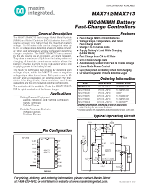 MAX712 Datasheet PDF Maxim Integrated
