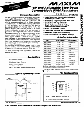 MAX750CSA Datasheet PDF Maxim Integrated