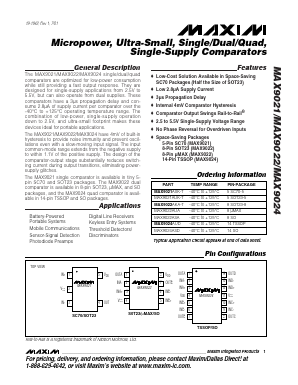 MAX9022AKA-T Datasheet PDF Maxim Integrated