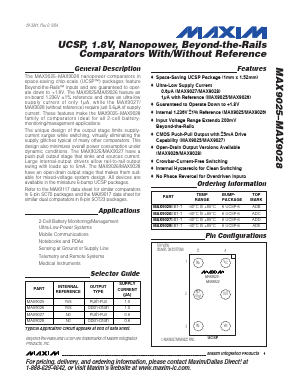 MAX9025EBT-T Datasheet PDF Maxim Integrated