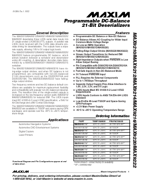 MAX9222ETM Datasheet PDF Maxim Integrated