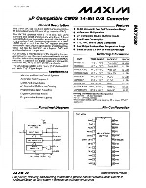 MX7538 Datasheet PDF Maxim Integrated