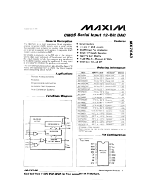 MX7543GBD Datasheet PDF Maxim Integrated