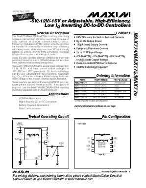 MAX774 Datasheet PDF Maxim Integrated