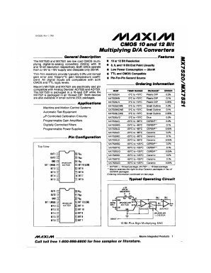 MX7520KN Datasheet PDF Maxim Integrated