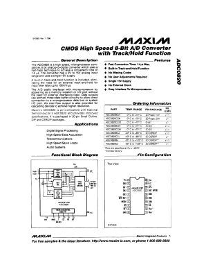 ADC0820BJ Datasheet PDF Maxim Integrated