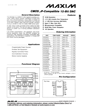 MX7542 Datasheet PDF Maxim Integrated