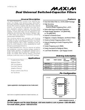 MAX7491EEE Datasheet PDF Maxim Integrated