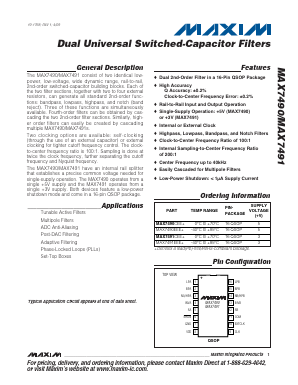 MAX7491 Datasheet PDF Maxim Integrated