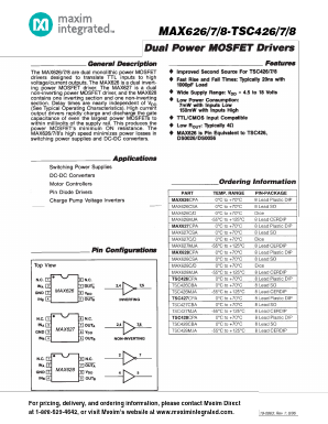 MAX628MJA Datasheet PDF Maxim Integrated