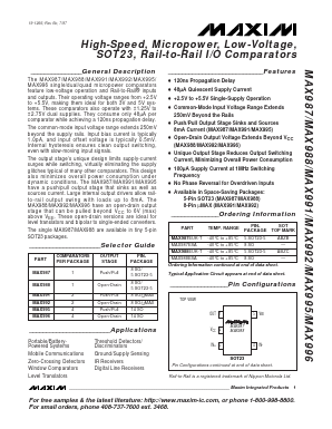MAX992 Datasheet PDF Maxim Integrated