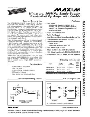 MAX4213EUA Datasheet PDF Maxim Integrated