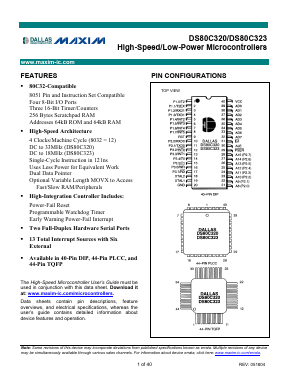 DS80C320 Datasheet PDF Maxim Integrated