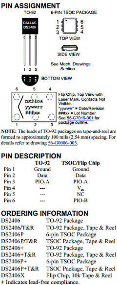 DS2406P/TR Datasheet PDF Maxim Integrated