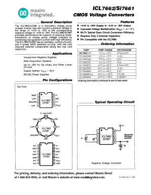 ICL7662 Datasheet PDF Maxim Integrated