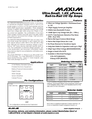 MAX4292 Datasheet PDF Maxim Integrated