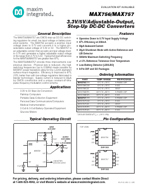 MAX757 Datasheet PDF Maxim Integrated