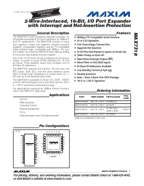 MAX7318AAG-T Datasheet PDF Maxim Integrated