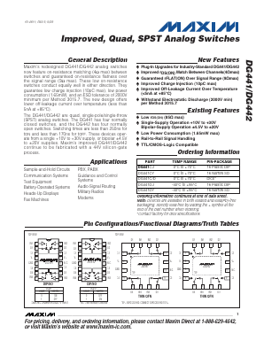 DG442DK Datasheet PDF Maxim Integrated