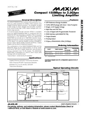 MAX3748 Datasheet PDF Maxim Integrated