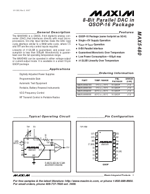 MAX548 Datasheet PDF Maxim Integrated