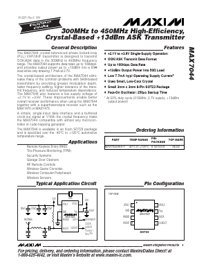 MAX7044AKA-T Datasheet PDF Maxim Integrated