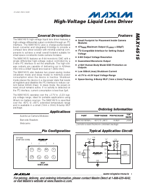 MAX14515EWA+T Datasheet PDF Maxim Integrated