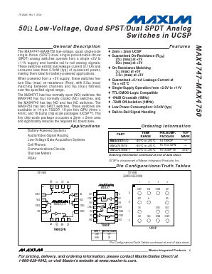 MAX4749 Datasheet PDF Maxim Integrated