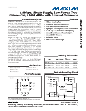 MAX1277 Datasheet PDF Maxim Integrated