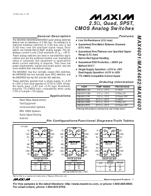 MAX4603EAE Datasheet PDF Maxim Integrated