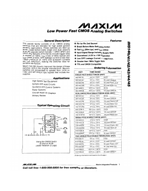 IH5140C Datasheet PDF Maxim Integrated