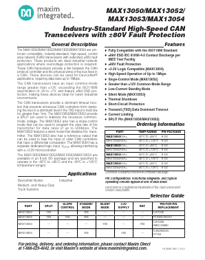 MAX13050 Datasheet PDF Maxim Integrated