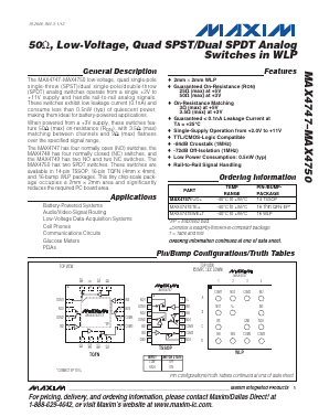 MAX4748ETE_12 Datasheet PDF Maxim Integrated