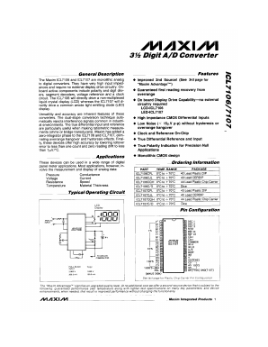 ICL7107D Datasheet PDF Maxim Integrated