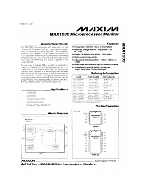 MAX1232MJA Datasheet PDF Maxim Integrated