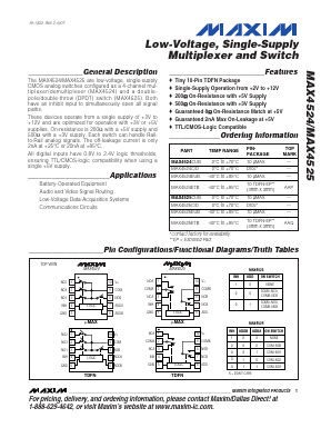 MAX4524 Datasheet PDF Maxim Integrated