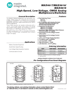 MAX4617EUE Datasheet PDF Maxim Integrated