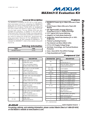 MAX8631XEVKIT Datasheet PDF Maxim Integrated