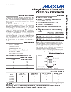 MAX6344LUT-T Datasheet PDF Maxim Integrated