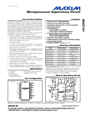 MAX791EUE Datasheet PDF Maxim Integrated