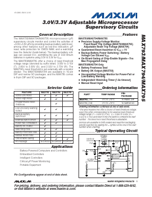 MAX793 Datasheet PDF Maxim Integrated