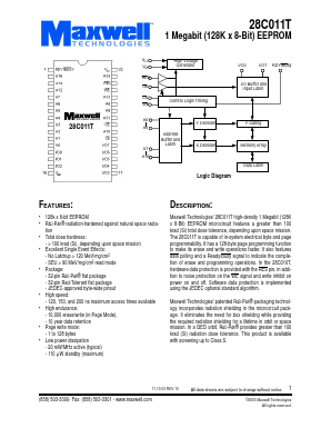 28C011TRT4FS-20 Datasheet PDF MAXWELL TECHNOLOGIES